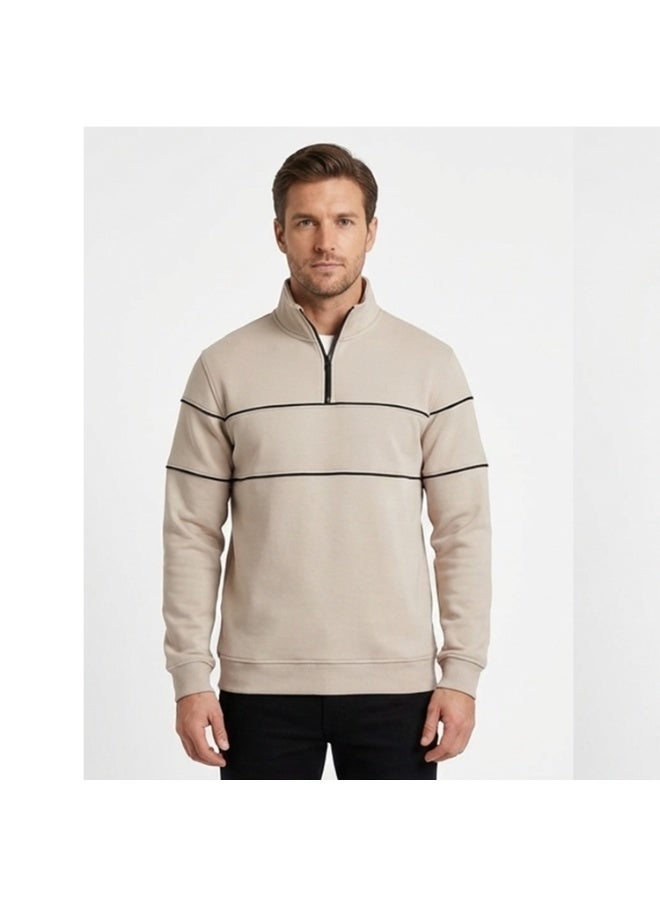 Caesar Men's half-neck Pullover with zipper - Image 1